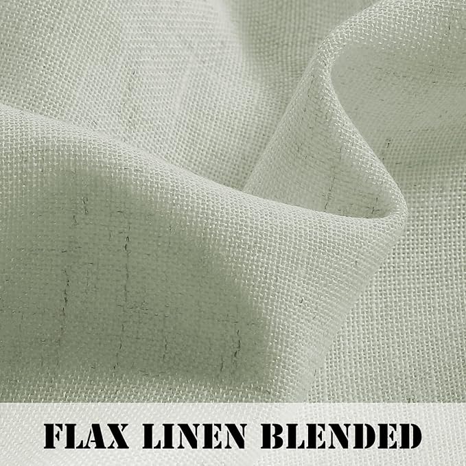 H.VERSAILTEX Light Filtering Linen Textured Curtains for Living Room Window Treatment Natural & Durable Privacy Added Draperies/Drapes/Panels/Treatment, Rod Pocket (2 Pack, 52 x 54 Inch, Sage)