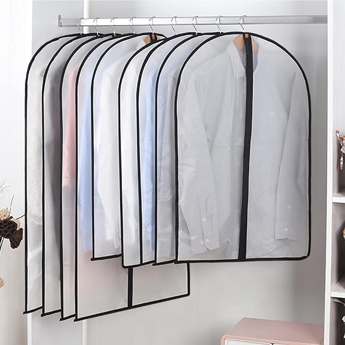 Clear Suit Bags for Closet Storage,40" Garment Bag for Storage,12 pack Garment Bags for Hanging Clothes,Breathable Lightweight Dust Proof Cover with Balls and Study Full Zipper for Coats,Jackets