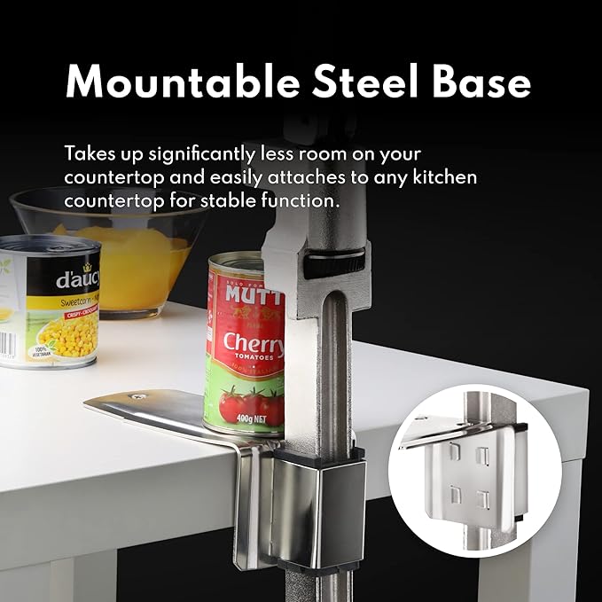 New Star Foodservice 7006841 Manual Table Can Opener with Plated Steel Base For Cans Up to 11” Tall