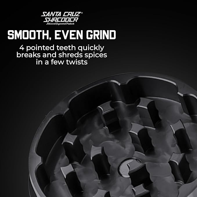 Santa Cruz Shredder Metal Spice Grinder Made in USA (Small (1.7 Inch), Black)