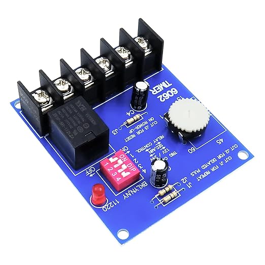 6062 Multi-Function Timer (Compatible with altronix 6062 Multi Function Timer), 12/24VDC Selectable, 1 Sec to 60 Min Adjustable Timing for Access Control and Timed Operations