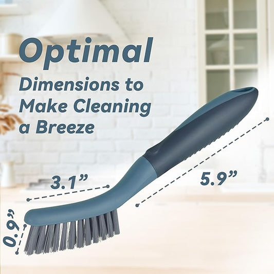 PHYEX 2 Packs Small Brushes for Cleaning, Stiff Bristle Grout Scrub Brushes for Kitchen, Bathroom, and Tile Floors, Ideal for Gaps, Crevices, and Window Tracks