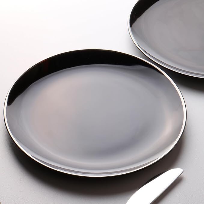 KOKEN Porcelain Dinnerware Set - 16 Pc Round Dinner Set with Mugs, Microwave Safe