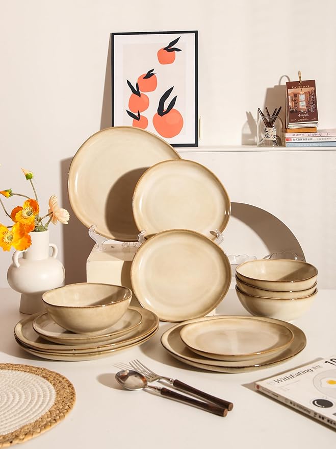 Decosignature 12-Piece Stoneware Dinnerware Set for 4 (Cream)