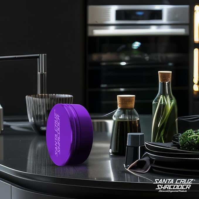 Santa Cruz Shredder Jumbo Metal Spice Grinder with Textured Grip – 2-Piece 4" (Purple)