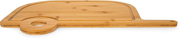 Camco Life is Better at The Campsite Retro RV Shaped Bamboo Wood Cutting Board for Food Prep-Doesn't Dull Knives, Resists Moisture (53089)