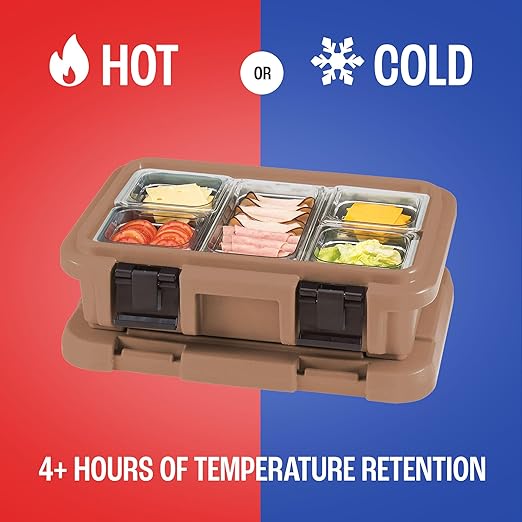 Cambro Insulated Food Pan Carrier - 4 Inch Deep Hotbox and Food Warmer for Catering & Transport - Top Load S-Series (Beige)