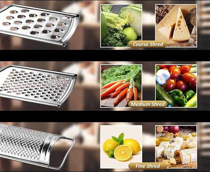 Handheld Cheese Grater, Cheese Zester Stainless Steel, Lemon Zesters, Kitchen Vegetable Peeler, Food Zesters Grater Slicer for Ginger Garlic Chocolate Fruits, Zester Graters with Handle