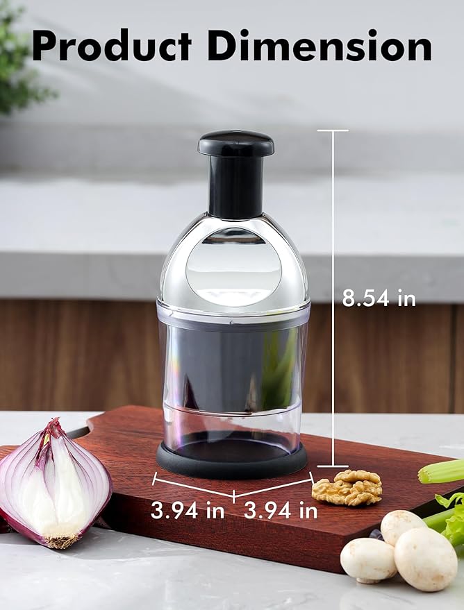 Food Chopper, Hand Chopper Dicer Easy to Clean, Manual Slap Vegetable Chopper Onion Cutter, Garlic Chopper Mincer for Onion, Nut, Tomato, Pepper, Celery, etc
