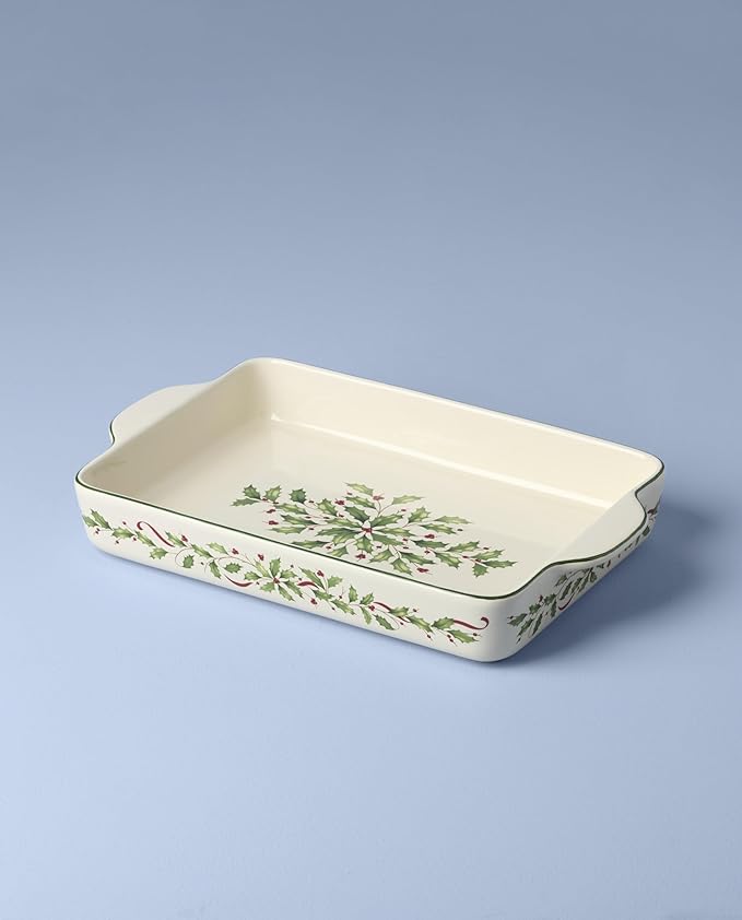 Lenox 898092 Holiday Rectangular Baking Dish, Large, Christmas, Festive Kitchen Decor