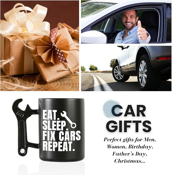 Onebttl Car Gifts For Men, Women, Dad, Mechanic - 13.5oz/400ml Ceramic Wrench Coffee Mug - Fix