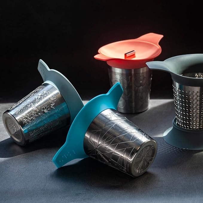 Tea Basket For Loose Tea Loose Leaf Tea Steeper For Loose Leaf Tea Stainless Tea Infuser Fine Mesh Tea Infuser Tea Filter Strainer Tea Diffusers For Loose Tea Brewer (Tangerine)
