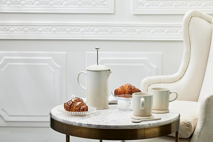 Le Creuset Stoneware French Press, 34 oz., Meringue