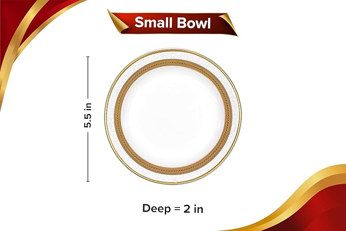 60 Piece Gorgeous Dinnerware Sets – Porcelain Plates, Mugs, Bowls – Elegant Vintage Rope Gold Design Dishware – White and Gold Dish Set for Kitchen Table, Formal Dining or Everyday Use (Rope Gold)