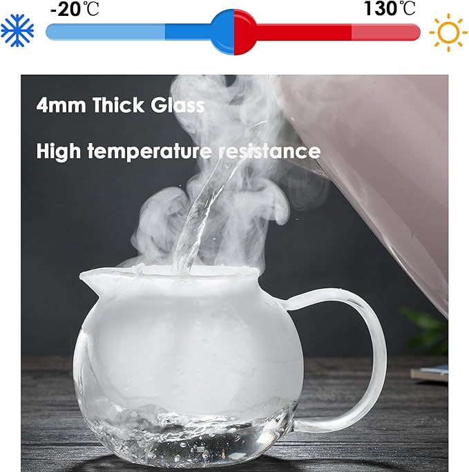 TMOST Glass Teapot with Removable Infuser, Stovetop Safe Tea Kettle blooming Loose Leaf Tea pot (32oz/950ml)