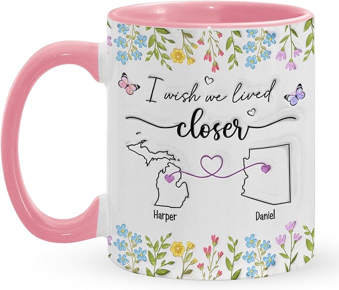 I Wish We Lived Closer Mug, Best Friends Coffee Mugs, Personalized Mugs With Names, Christmas Birthday Gifts For Best Friend Funny Mugs, Sisters Gifts From Sister, Long Distance Gift For Women