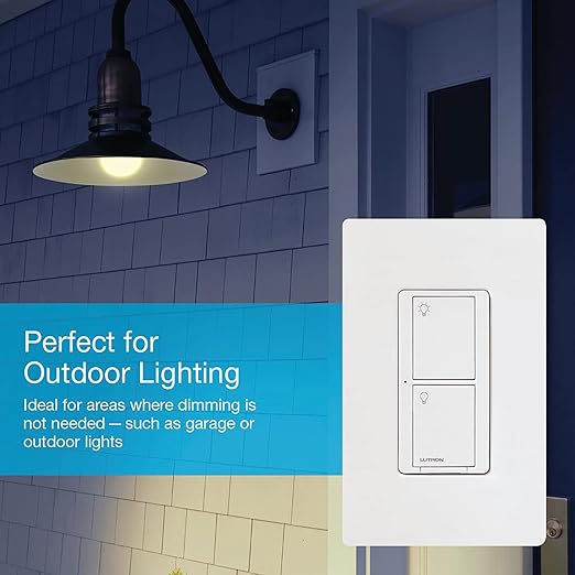 Lutron Caseta Original Smart Light Switch (Lutron Smart Hub Required), for Home, LED Lights, and Fans, 6 Amp, Single-Pole/3-Way, Neutral Required, PD-6ANS-LA, Almond