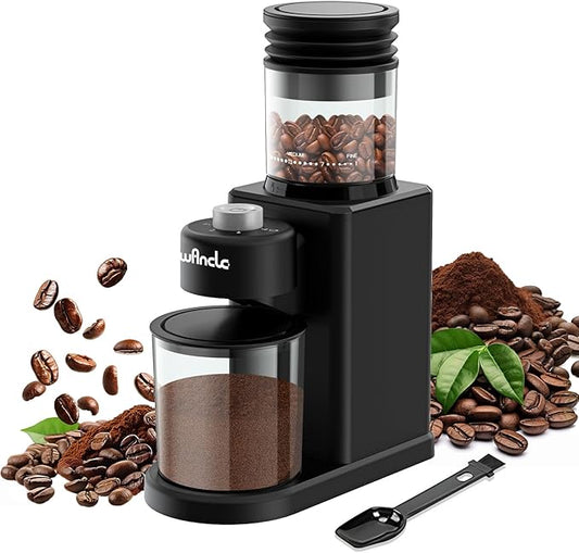 Wancle Coffee Grinder, Electric Conical Burr Coffee Bean Grinder, 25 Grind Settings-Adjustable for Espresso French Press Drip, 2-12 Cup Capacity, Low Noise, 80g Bean Capacity (Expandable to 120g)