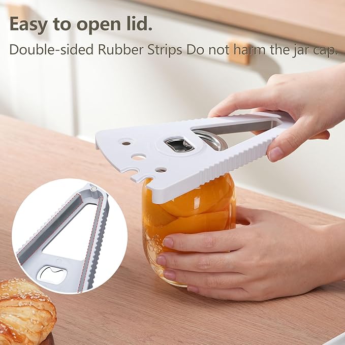 Jar Opener Bottle Opener Can Opener Essential Oil Bottle Opener for Weak hands, Seniors with arthritis and anyone with low strength,7 in 1 Multifunctional magnetic design ergonomic.