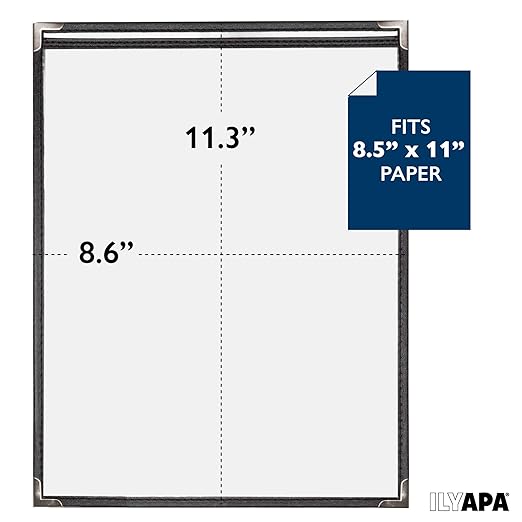 Ilyapa 30 Pack of Restaurant Menu Covers 8.5 x 11 - Single Page Cover, 2 View Sleeves - Restaurant Plastic Menu Holder - Fits 8.5 x 11 Inch Paper