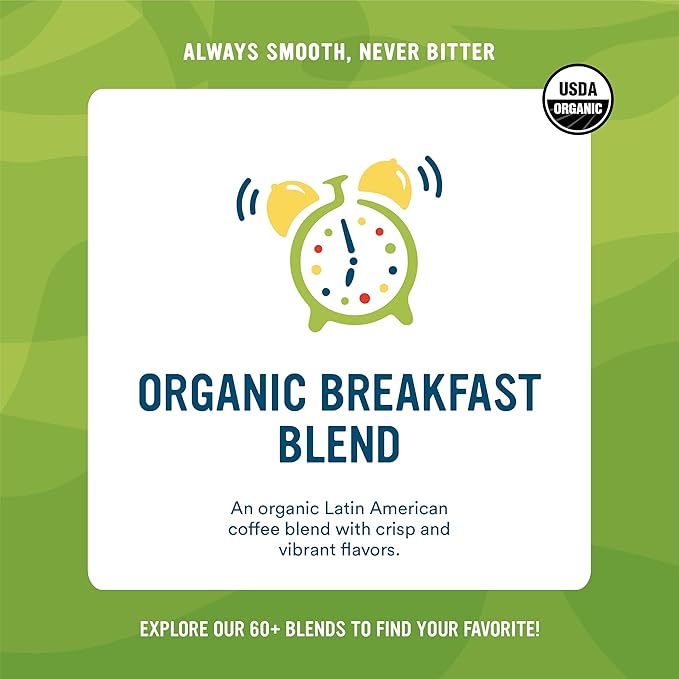 Cameron's Coffee Organic Breakfast Blend Single Serve Pods, 12 Count, 4.33 Ounce (Pack of 6)