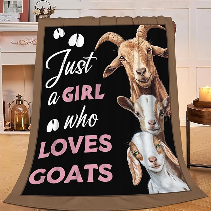 Goat Blanket for Girls Women Goats Gifts Lovers Throw Blankets Cozy Plush Fleece Animal Flannel Fuzzy for Couch Chair Bed 50"X40"