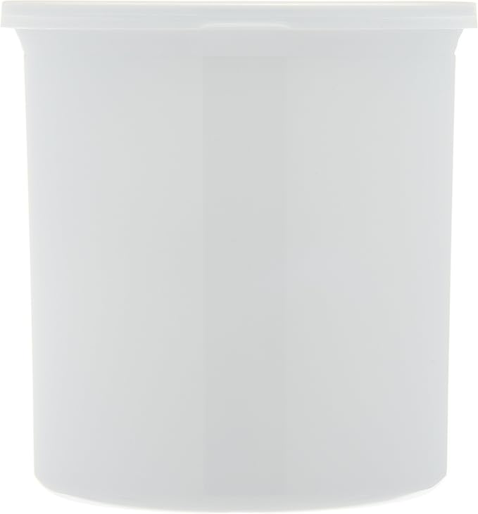 Carlisle FoodService Products Classic Round Storage Container Crock with Lid for Kitchen, Restaurants, Home, Plastic, 1.2 Quarts, White, (Pack of 12)