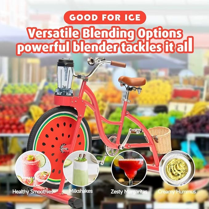 Blue Outdoor Pedal Blender Bike – Smoothie Maker Juicer for Fruit and Vegetable, Commercial Fitness Juice Blender