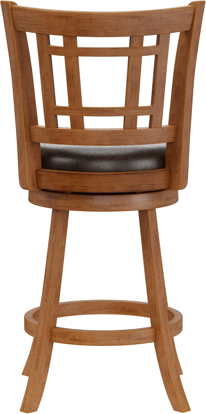 Hillsdale Fairfox 24.5" Wood Swivel Counter Height Stool, Oak