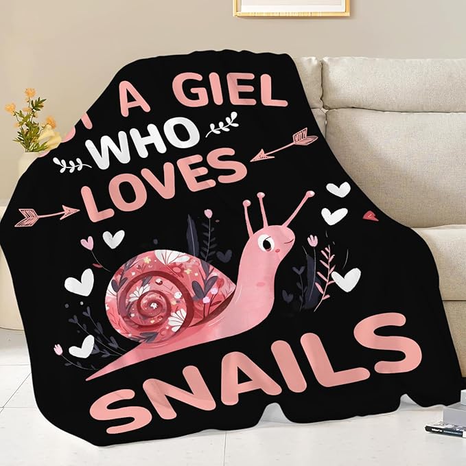 Snails Blanket Gifts for Girls Women Snail Stuff Throw Blankets Cozy Plush Fleece Flannel Fuzzy for Bed Decor 50"X40"