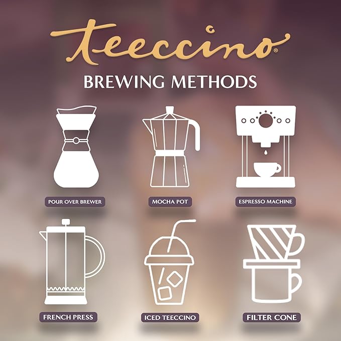 Teeccino Caramel Nut Herbal Tea - Rich & Roasted Herbal Tea That’s Caffeine Free & Prebiotic for Natural Energy, Coffee Alternative, 25 Count