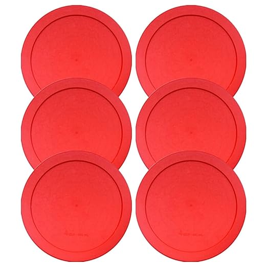 Wood Grip - Lids for Pyrex and Anchor Round Glass Containers - Lids for Pyrex Glass Containers - Replacement Lids (Red, 2 Cups, 6 Pack)
