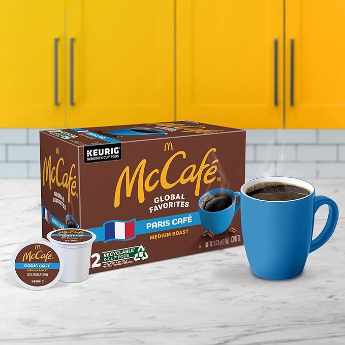 McCafe Paris Café, Single Serve Coffee Keurig K-Cup Pods, Medium Roast Coffee, 12 Count