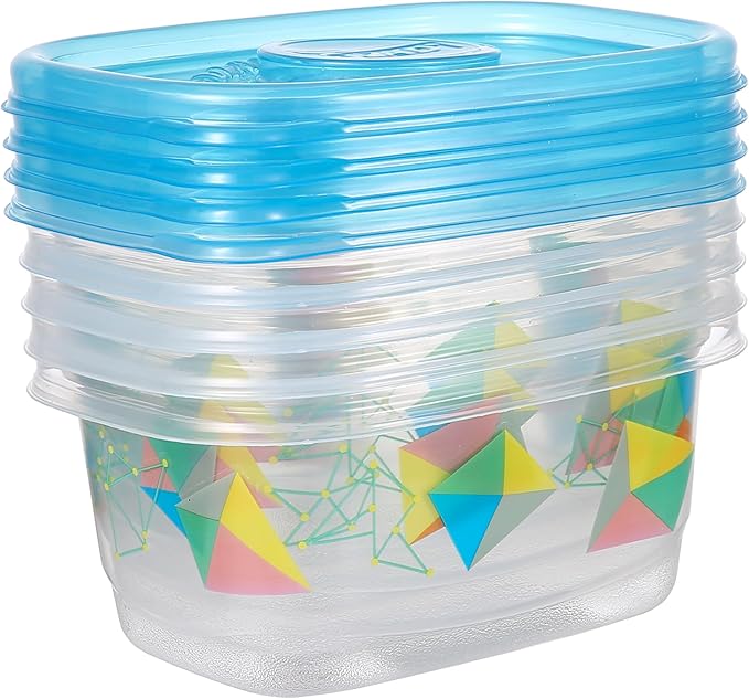 Glad GladWare Design Series Food Storage Containers - Medium Rectangle - Meal Container Holds up to 24 Ounces of Food - Lock Tight Seal, 4 Count - 6 Pack