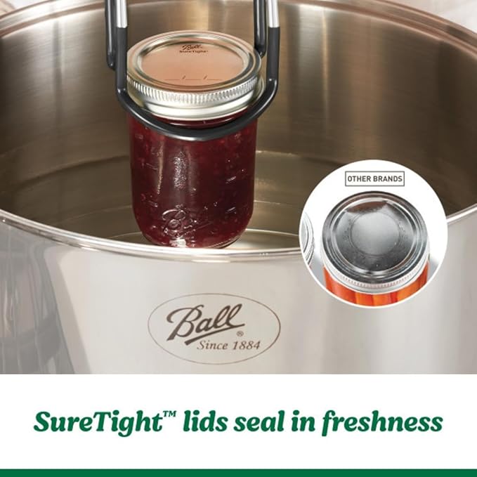 Ball Regular Mouth Easy Label Glass Mason Jars with Lids and Bands, Used for Canning, Pickling, Juice, Jam, Jelly, Pint Size 16 Ounce (Pack of 3)