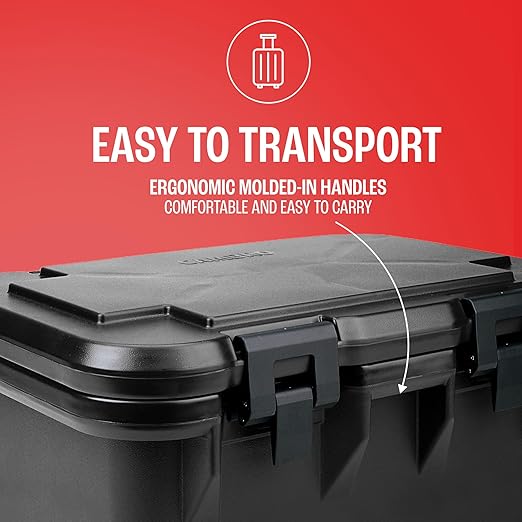 Cambro Insulated Food Pan Carrier - 8 Inch Deep Hotbox and Food Warmer for Catering & Transport - Top Load S-Series (Black)