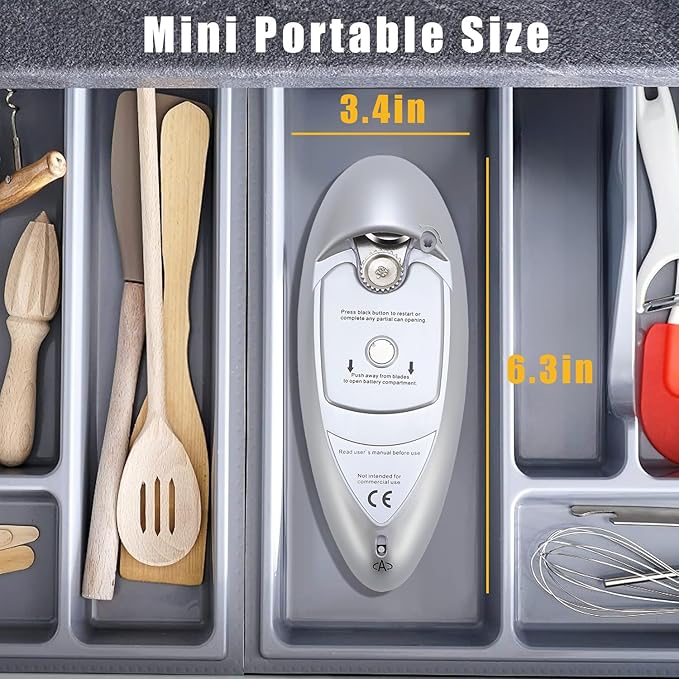 TARSHYRY Automatic Electric Can Opener, Stainless Steel Hand Held Battery Operated Can Opener Kitchen Gadgets for Seniors, Kitchen Gadgets