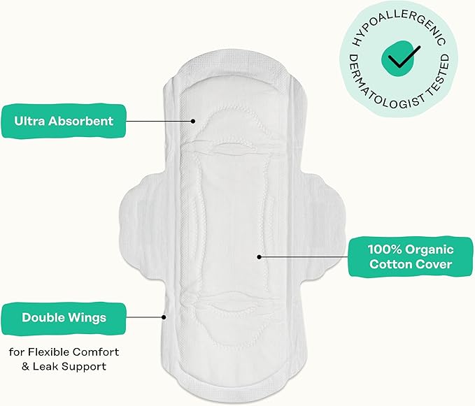 The Honey Pot Company - Herbal Sanitary Pads for Women - Regular Flow w/Wings - Infused w/Essential Oils for Cooling Effect & Organic Cotton Cover - Feminine Care - 20 ct