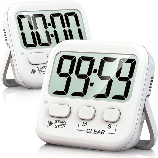 Antonki 2 Pack Digital Timer for Kids, Magnetic Countdown Kitchen Timers for Cooking, Egg, Classroom, Teacher, Exercise, Study, Oven - Battery Included