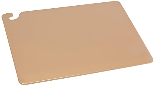 San Jamar CB182412BR Cut-N-Carry Cutting Board, 18" x 24", Co-Polymer, Brown, NSF