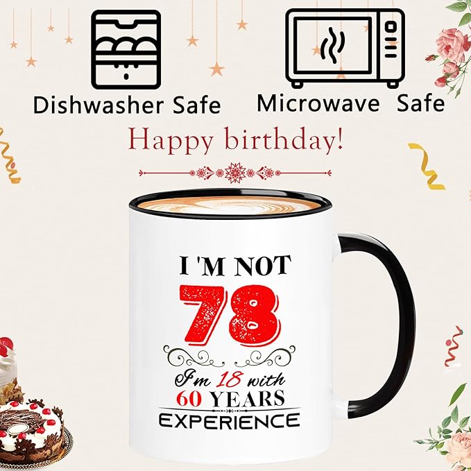 1947 78th Birthday Mug for Women Men, Turning 78 Year Old Birthday Gifts for Mom, Dad, Grandma, Grandpa, Wife, Husband, Daughter, Sister, Best Friends, Coworkers, Her, Him, 11oz Coffee Cup