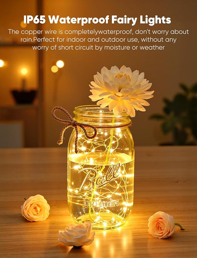 Brightown 14 Pack LED Fairy Lights Battery Operated String Lights, 7ft 20LED Waterproof Silver Wire Twinkle Lights, Firefly Starry Moon Lights for Mason Jars DIY Christmas Wedding Party Bedroom