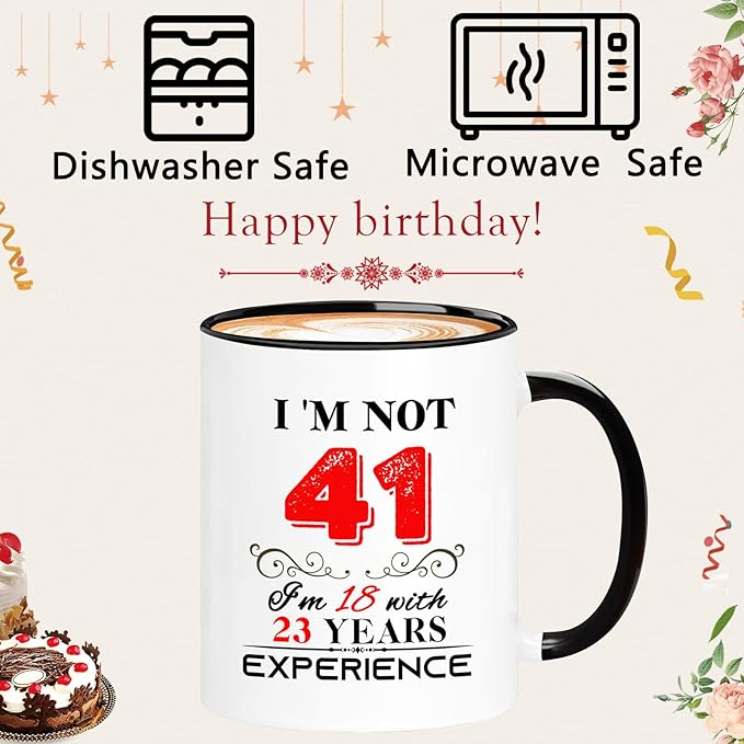 1984 41th Birthday Mug for Women Men, Turning 41 Year Old Birthday Gifts for Mom, Dad, Grandma, Grandpa, Wife, Husband, Daughter, Sister, Best Friends, Coworkers, Her, Him, 11oz Coffee Cup