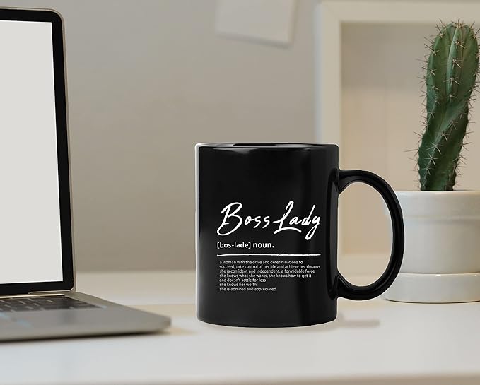 QUICQOD Boss Lady Gifts: Ceramic Mug, 11 Oz - Perfect for Christmas, Birthday, or Retirement Gifts
