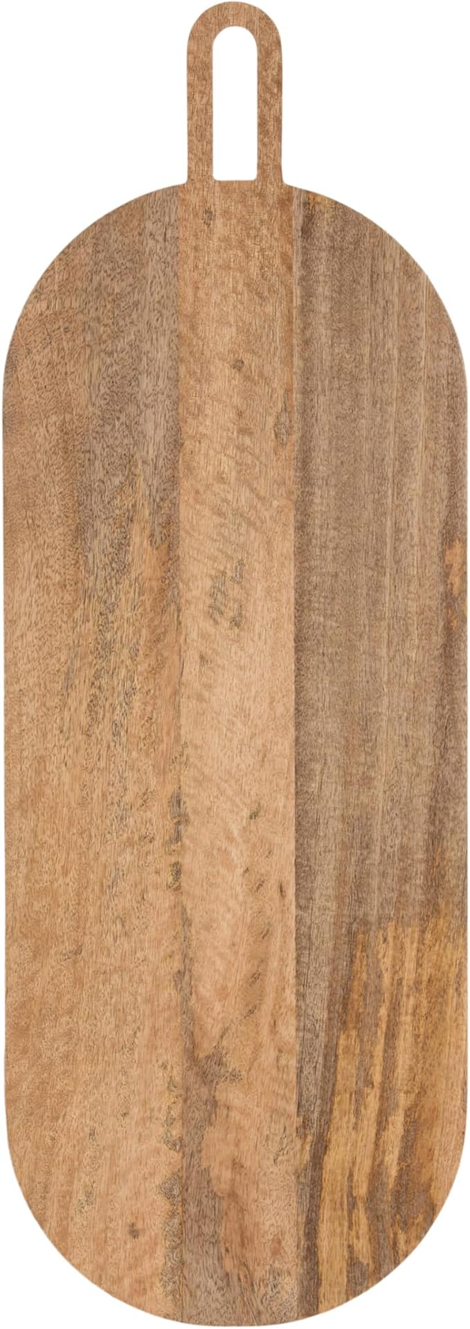 Kate and Laurel Staven Transitional Capsule Serving Board; 30 x 11; Natural Wood; Modern Food-Safe Charcuterie Board Made from Solid Mango Wood for Use as Kitchen Countertop Cheese Board