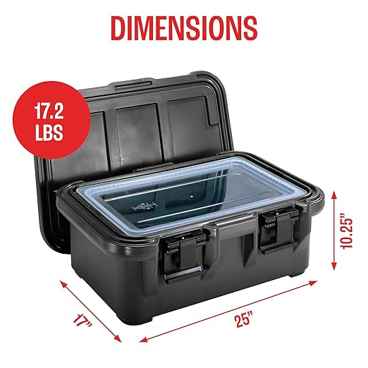 Cambro Insulated Food Pan Carrier - 6 Inch Deep Hotbox and Food Warmer for Catering & Transport - Top Load S-Series (Black)