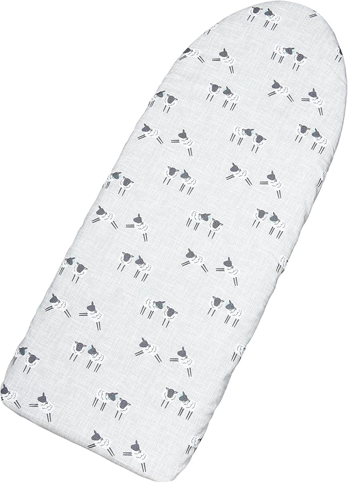 Seiritex Table Top Ironing Board Cover 12 x 32 inch, 3 Layers Small Iron Board Cover, Heat Reflective Thick Padding with Elasticized Edges (Gray Sheep)