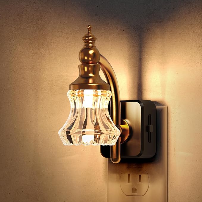 L LOHAS LED Night Lights Plug into Wall, 3000K Soft White LED, Flower Night Lights with Dusk to Dawn Sensor, 0-100lm Adjustable Brightness, for Hallway Bedroom Stairway