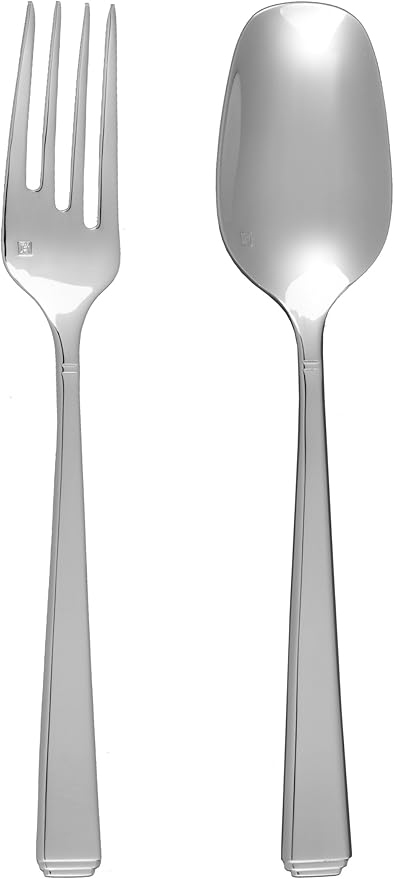 Fortessa Scalini 18/10 Stainless Steel Flatware Serving Spoon, 9-Inch, Silver