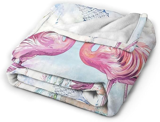 Flamingo Blanket Gifts for Girls Boys Beach Throw Cozy Plush Fleece Flannel Lightweight Fuzzy Party Blankets for Women Men 50"X40"